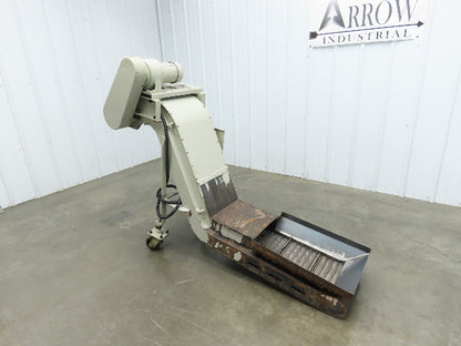 Fongex 14"W x 62"L Chip Conveyor 11.5"W Steel Belt Adj Height 220V 3PH
