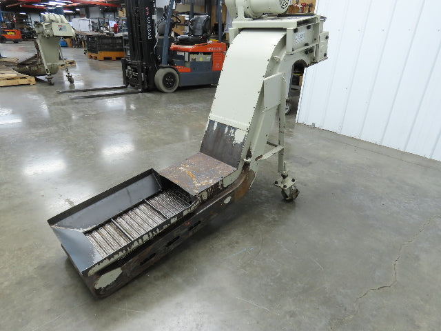 Fongex 14"W x 62"L Chip Conveyor 11.5"W Steel Belt Adj Height 220V 3PH