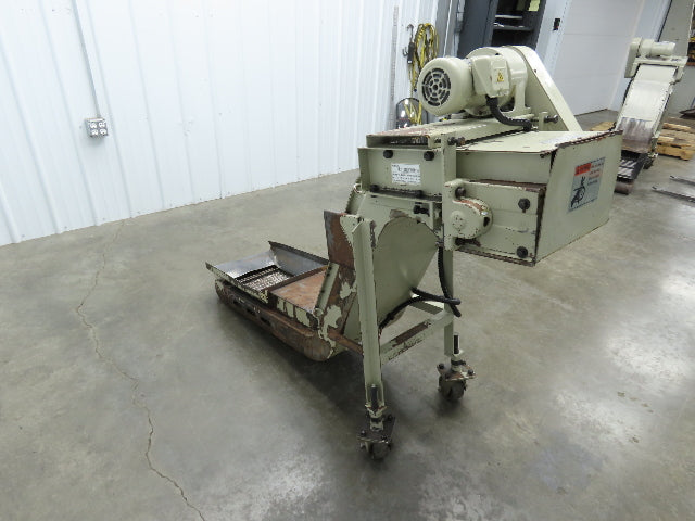 Fongex 14"W x 62"L Chip Conveyor 11.5"W Steel Belt Adj Height 220V 3PH