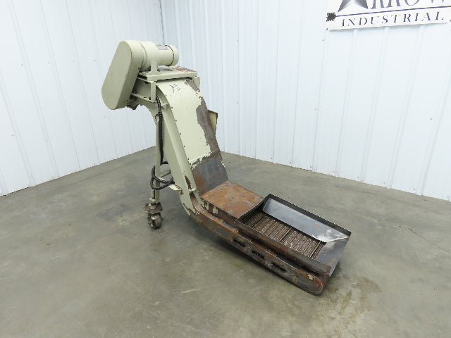 Fongex 14"W x 62"L Chip Conveyor 11.5"W Steel Belt Adj Height 220V 3PH