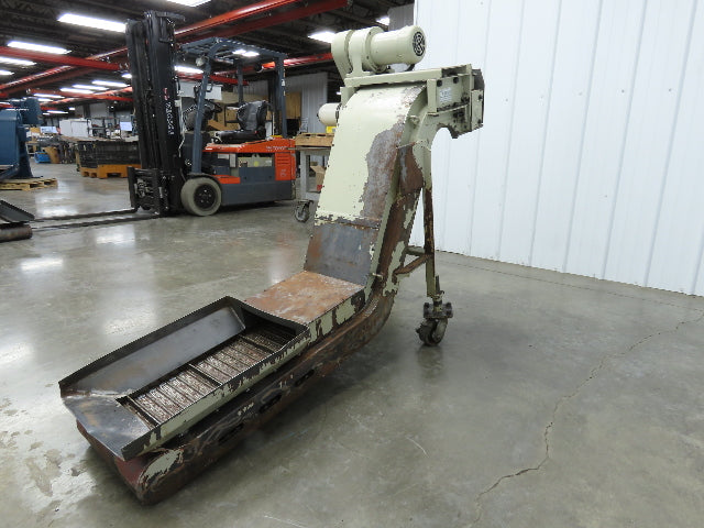 Fongex 14"W x 62"L Chip Conveyor 11.5"W Steel Belt Adj Height 220V 3PH