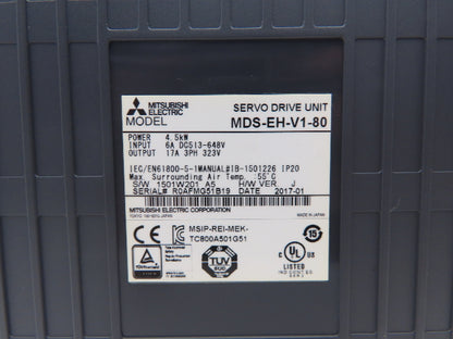 Mitsubishi MDS-EH-V1-80 AC Servo Drive Unit 4.5kW 17A 3ph 323V HW Ver J