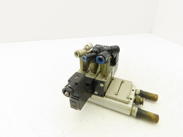 SMC VFS2120-5D-02-XD1 Pneumatic 5 Station Manifold Bank w 3 Solenoid Valves