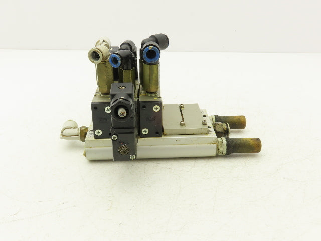 SMC VFS2120-5D-02-XD1 Pneumatic 5 Station Manifold Bank w 3 Solenoid Valves