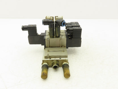 SMC VFS2120-5D-02-XD1 Pneumatic 5 Station Manifold Bank w 3 Solenoid Valves