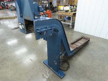 Turbo Systems 12"W x 8'L Chip Conveyor 10" Steel Belt 54" Infeed 39"H 230/460V