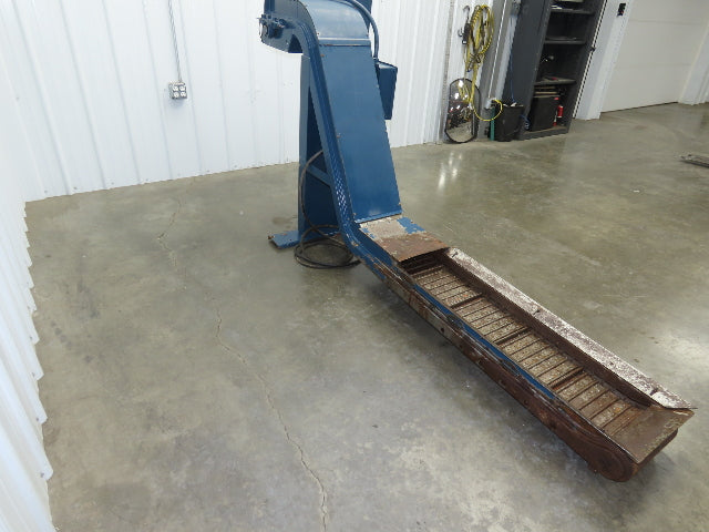 Turbo Systems 12"W x 8'L Chip Conveyor 10" Steel Belt 54" Infeed 39"H 230/460V