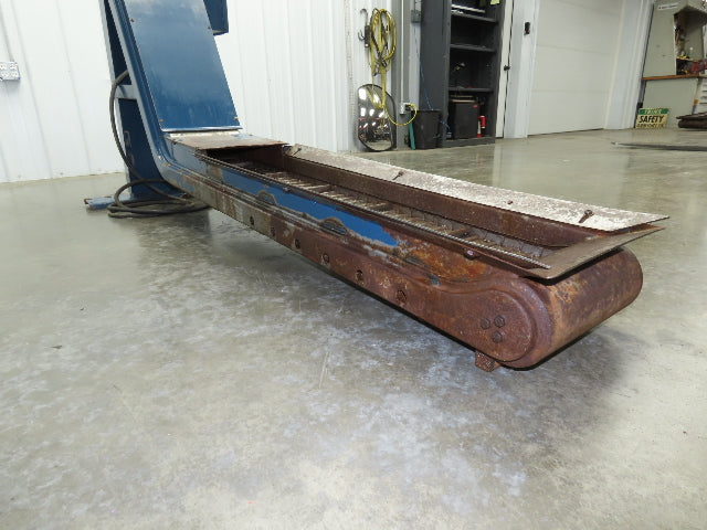 Turbo Systems 12"W x 8'L Chip Conveyor 10" Steel Belt 54" Infeed 39"H 230/460V