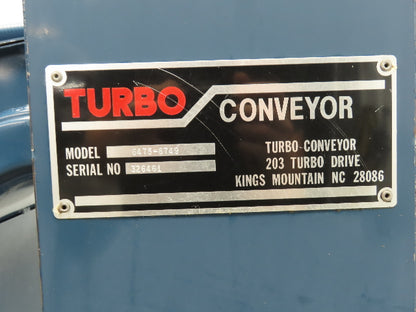Turbo Systems 12"W x 8'L Chip Conveyor 10" Steel Belt 54" Infeed 39"H 230/460V
