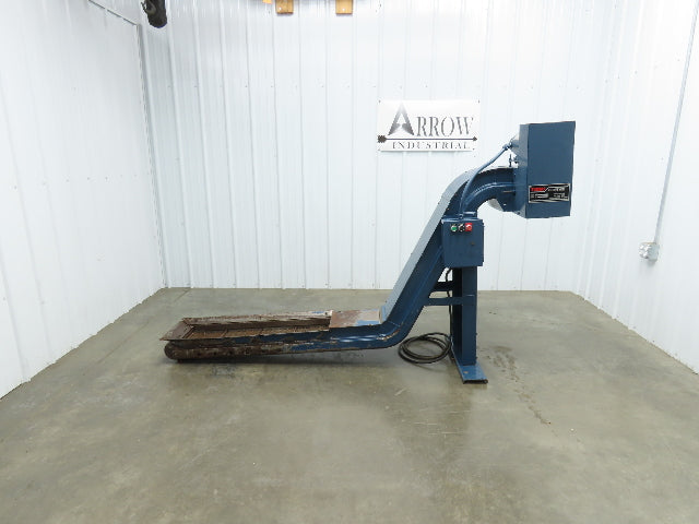 Turbo Systems 12"W x 8'L Chip Conveyor 10" Steel Belt 54" Infeed 39"H 230/460V