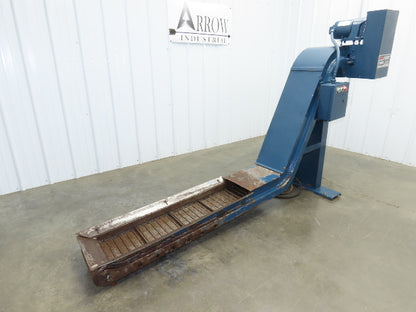 Turbo Systems 12"W x 8'L Chip Conveyor 10" Steel Belt 54" Infeed 39"H 230/460V