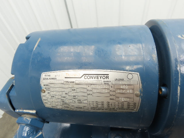 Turbo Systems 12"W x 8'L Chip Conveyor 10" Steel Belt 54" Infeed 39"H 230/460V