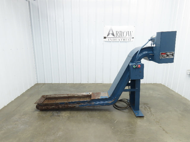 Turbo Systems 12"W x 8'L Chip Conveyor 10" Steel Belt 54" Infeed 39"H 230/460V