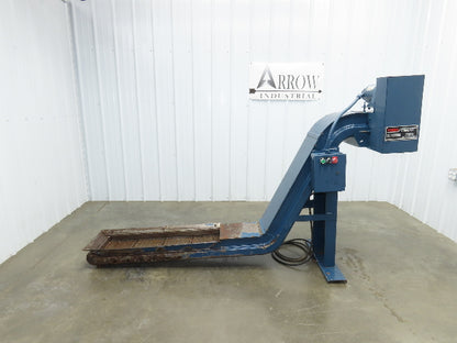 Turbo Systems 12"W x 8'L Chip Conveyor 10" Steel Belt 54" Infeed 39"H 230/460V