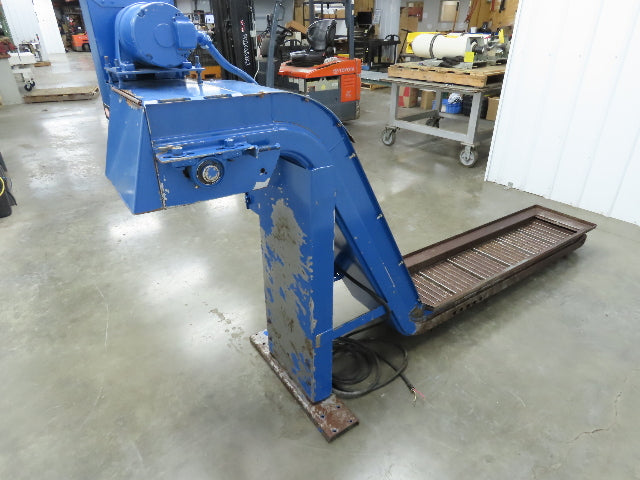 Turbo Systems 14"W x 8' 8"L Chip Conveyor 12"Steel Belt 60" Infeed 38"H 230/460V
