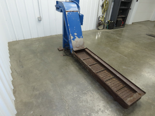 Turbo Systems 14"W x 8' 8"L Chip Conveyor 12"Steel Belt 60" Infeed 38"H 230/460V