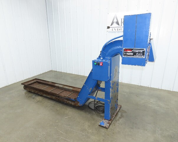 Turbo Systems 14"W x 8' 8"L Chip Conveyor 12"Steel Belt 60" Infeed 38"H 230/460V