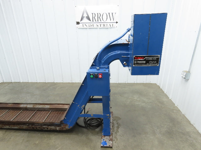 Turbo Systems 14"W x 8' 8"L Chip Conveyor 12"Steel Belt 60" Infeed 38"H 230/460V