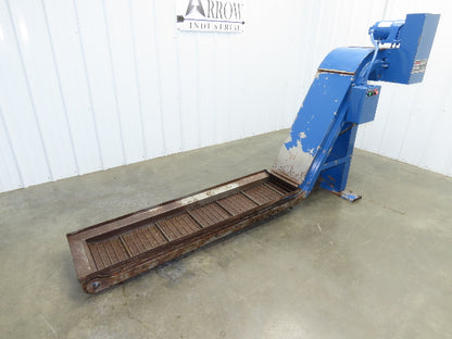 Turbo Systems 14"W x 8' 8"L Chip Conveyor 12"Steel Belt 60" Infeed 38"H 230/460V