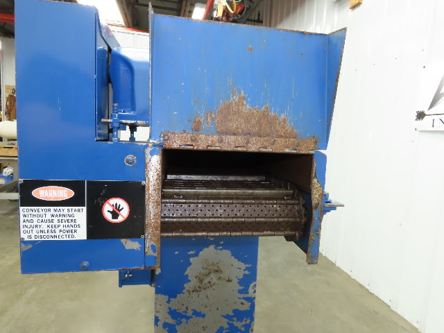Turbo Systems 14"W x 8' 8"L Chip Conveyor 12"Steel Belt 60" Infeed 38"H 230/460V