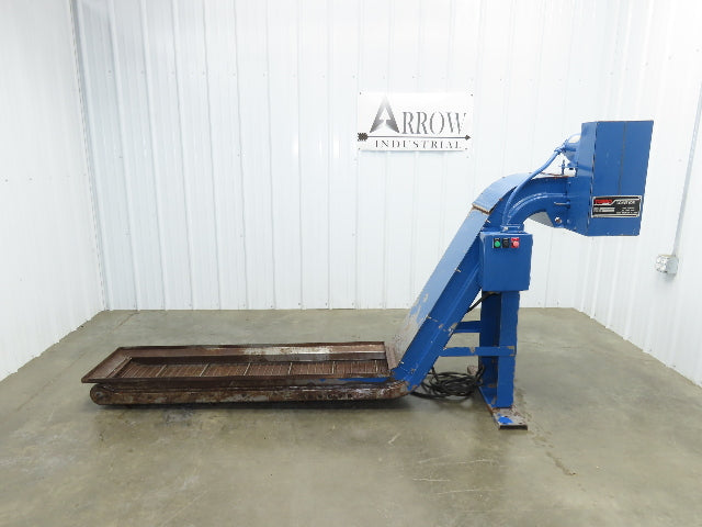 Turbo Systems 14"W x 8' 8"L Chip Conveyor 12"Steel Belt 60" Infeed 38"H 230/460V