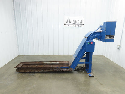 Turbo Systems 14"W x 8' 8"L Chip Conveyor 12"Steel Belt 60" Infeed 38"H 230/460V