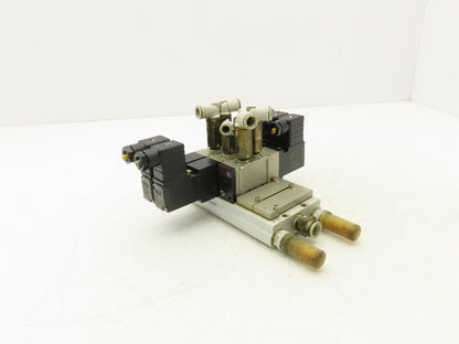 SMC VFS2320-5D-02-XD1 Pneumatic 5 Station Manifold Bank w 3 Solenoid Valves