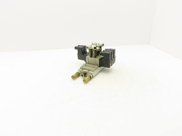 SMC VFS2320-5D-02-XD1 Pneumatic 5 Station Manifold Bank w 3 Solenoid Valves