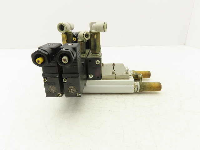 SMC VFS2320-5D-02-XD1 Pneumatic 5 Station Manifold Bank w 3 Solenoid Valves