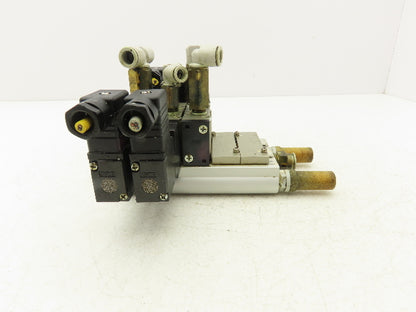 SMC VFS2320-5D-02-XD1 Pneumatic 5 Station Manifold Bank w 3 Solenoid Valves