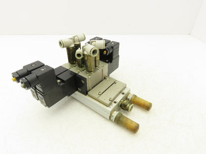 SMC VFS2320-5D-02-XD1 Pneumatic 5 Station Manifold Bank w 3 Solenoid Valves