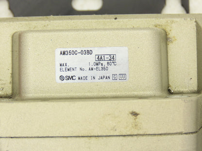 SMC AM350C-03BD Filtration System Water Mist & Oil Removal Lockout & Regulator