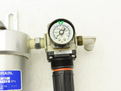 SMC AM350C-03BD Filtration System Water Mist & Oil Removal Lockout & Regulator