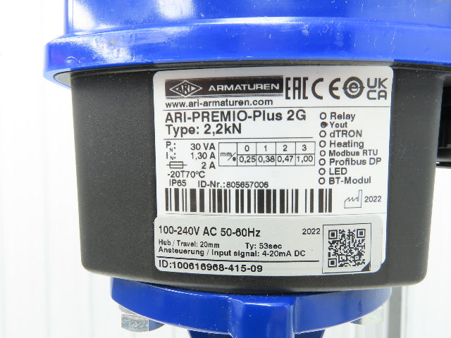 Armaturen ARI-PREMIO-Plus 2G 2.2Kn Thrust Actuator 3-Way Mixing Valve 1" DN25