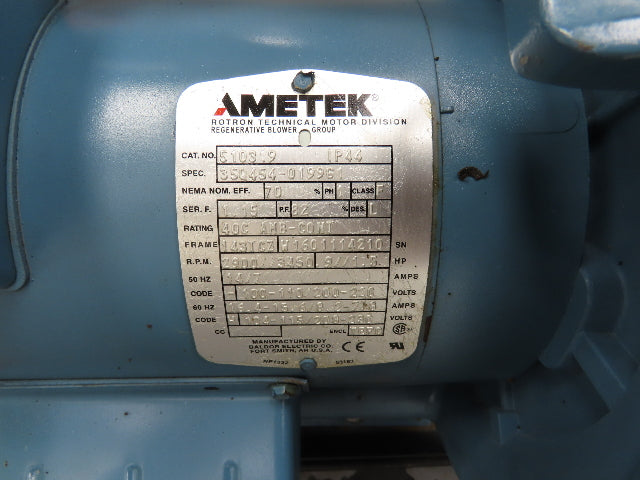 Ametek DR454R58M Vacuum Pump Degassing Holding Tank 100 gal 1.5HP 115V 1PH