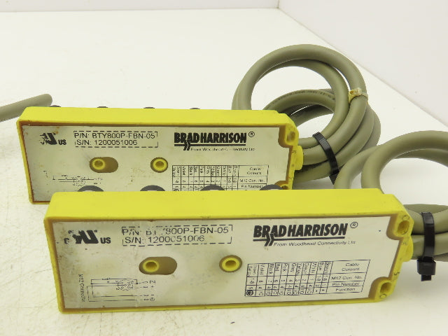 Brad Harrison BTY800P-FBN-05 Woodhead MPIS Actuator 8 Port NPN LED Lot of 4