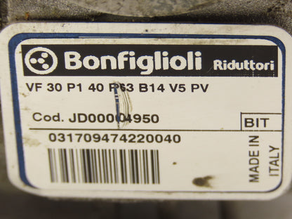 Bonfiglioli BN63A2 Gearmotor .21kw 40:1 Ratio 230/480V Hollow Shaft VF30P140P63