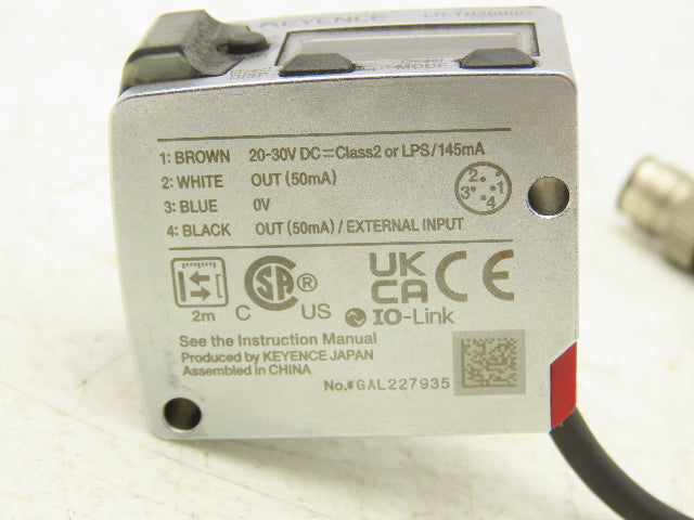 Keyence LR-TB2000C Laser Proximity Sensor 2 Meter 20-30VDC Cable w M12 Connector