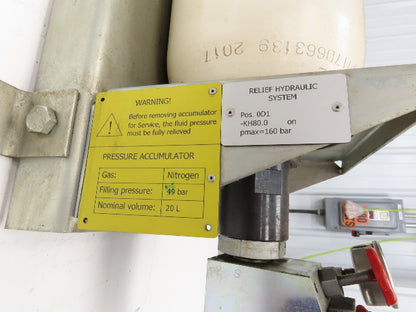 Hydac SB330-20A1/112US-262A Bladder Accumulator 3800psi 20L 5Gal Shut-off Valve