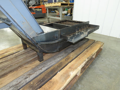 Enomoto MA-400H 23"x 7' 4"L Chip Conveyor 20"Belt 41"Infeed 47-52"H 230V 3PH