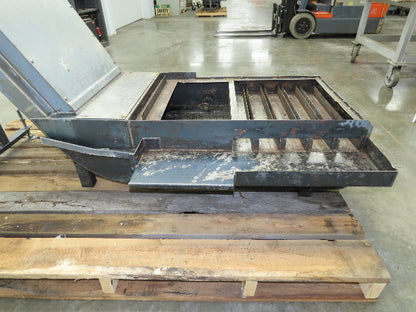 Enomoto MA-400H 23"x 7' 4"L Chip Conveyor 20"Belt 41"Infeed 47-52"H 230V 3PH