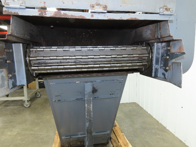 Enomoto MA-400H 23"x 7' 4"L Chip Conveyor 20"Belt 41"Infeed 47-52"H 230V 3PH