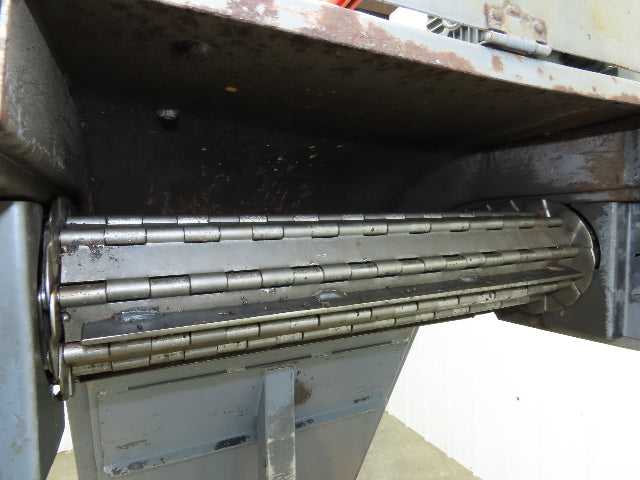 Enomoto MA-400H 23"x 7' 4"L Chip Conveyor 20"Belt 41"Infeed 47-52"H 230V 3PH