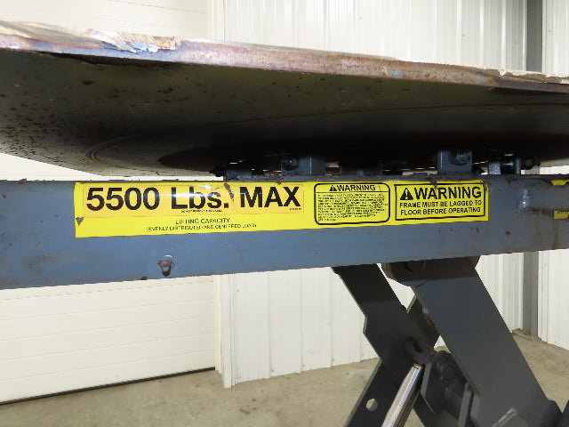 Pentalift Hydraulic Lift Table 5500lbs 48" X 42" Swivel Top 36" Travel 120 Volt