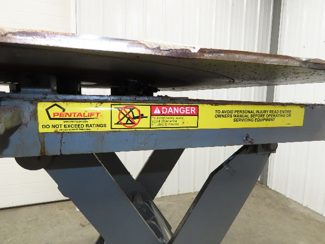 Pentalift Hydraulic Lift Table 5500lbs 48" X 42" Swivel Top 36" Travel 120 Volt