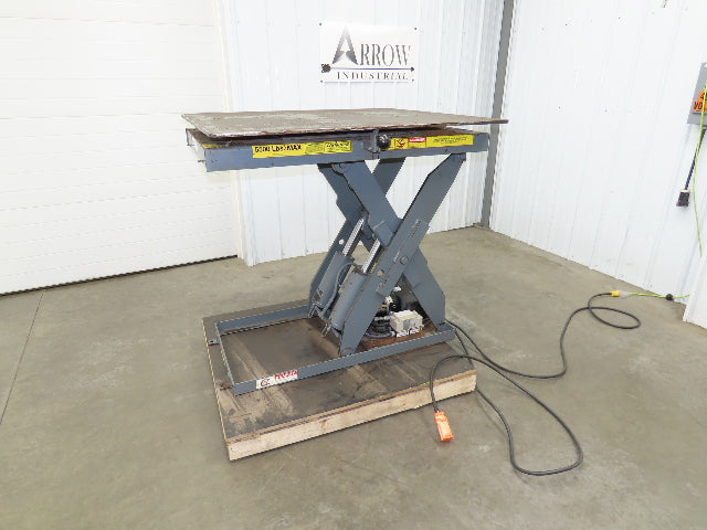 Pentalift Hydraulic Lift Table 5500lbs 48" X 42" Swivel Top 36" Travel 120 Volt