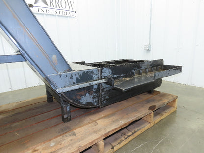 Enomoto MA-400H 23"x 7' 4"L Chip Conveyor 20"Belt 41"Infeed 47-52"H 230V 3PH