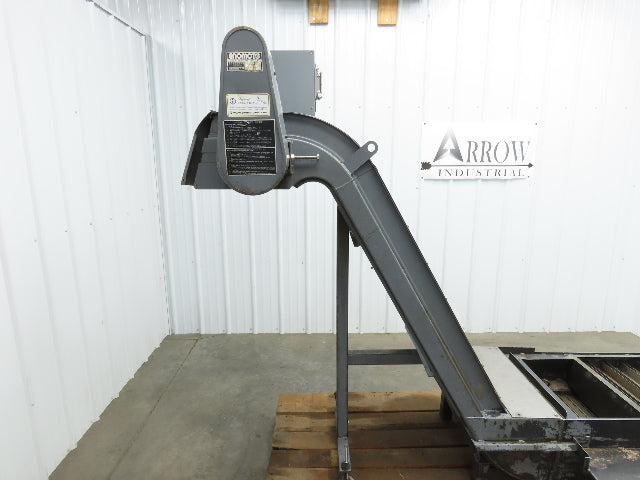 Enomoto MA-400H 23"x 7' 4"L Chip Conveyor 20"Belt 41"Infeed 47-52"H 230V 3PH