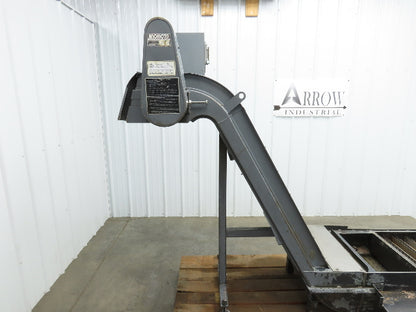 Enomoto MA-400H 23"x 7' 4"L Chip Conveyor 20"Belt 41"Infeed 47-52"H 230V 3PH