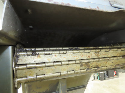 Enomoto MA-400H 23"x 7' 4"L Chip Conveyor 20"Belt 41"Infeed 47-52"H 230V 3PH